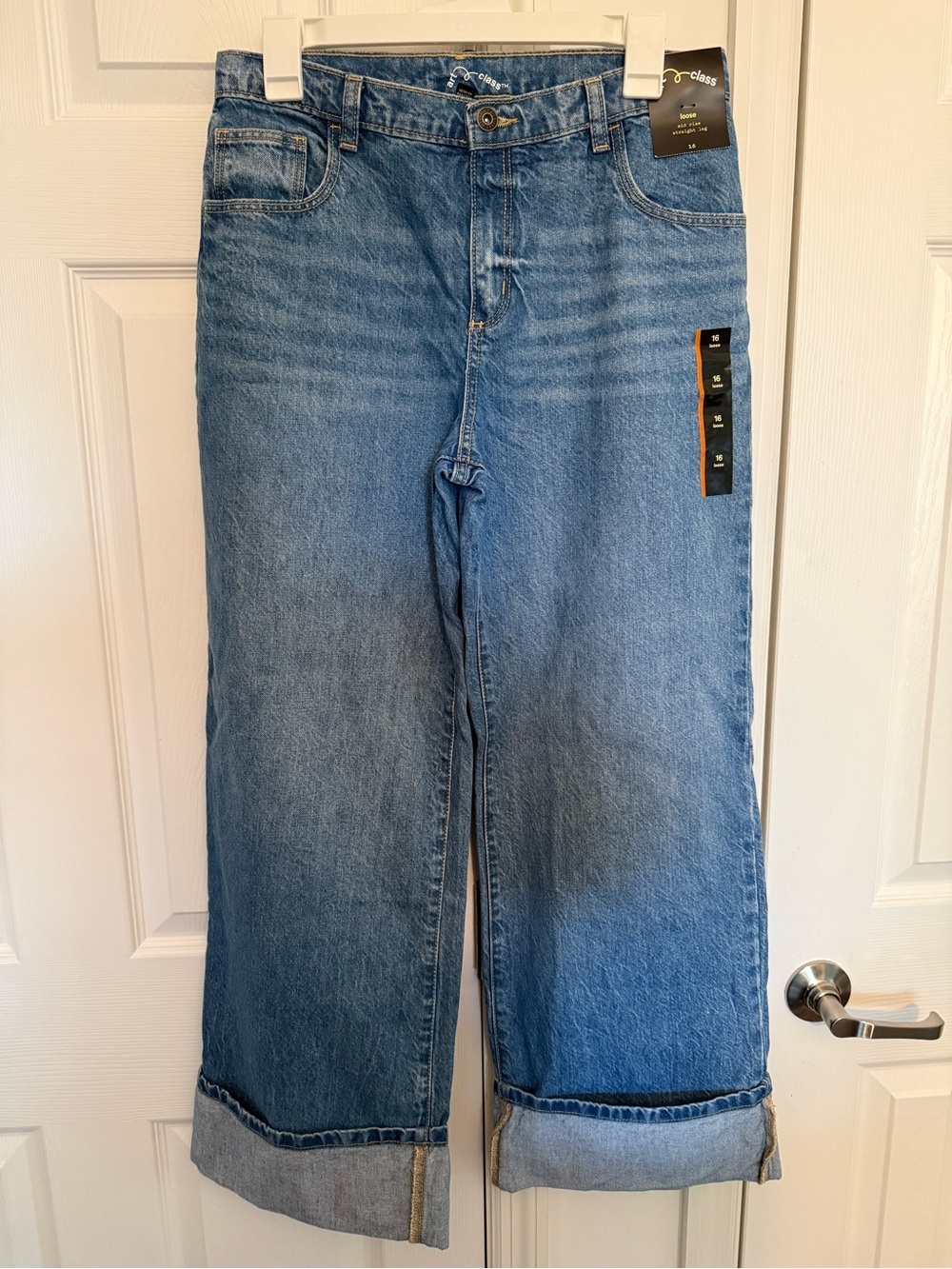 art class Wide-Leg Loose Mid-Rise Jeans - Light Blue Wash Size 16 NWT